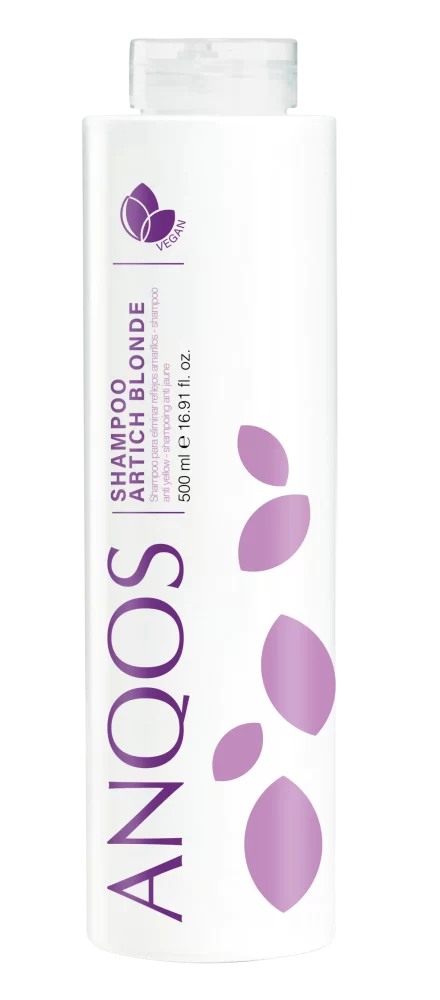 ANQOS Shampoo Artich Blonde champú vegano antiamarillo para cabellos rubios y decolorados, 500ml