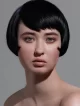 Mujer luciendo bob corto con flequillo corto, creación icónica de la colección de Sassoon Academy.