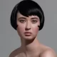 Mujer luciendo bob corto con flequillo corto, creación icónica de la colección de Sassoon Academy.