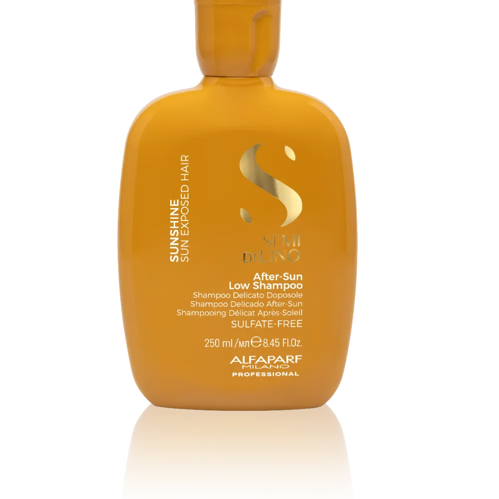 ALFAPARF MILANO, Semi di Lino Sunshine, hidratación, reparación, daño por el sol, daño solar, producto de cuidado del cabello, cuidado del cabello, productos capilares, cuidado capilar, after sun low shampoo