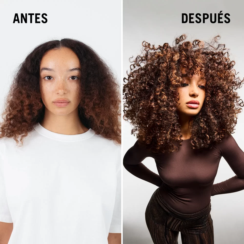 Igora Zero Amm de Schwarzkopf Professional, antes y después, cabello rizado