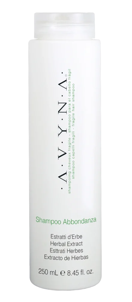 Shampoo Abbondanza de Avyna Beauty con extractos de hierbas para fortalecer el cabello y reducir la caída del cabello