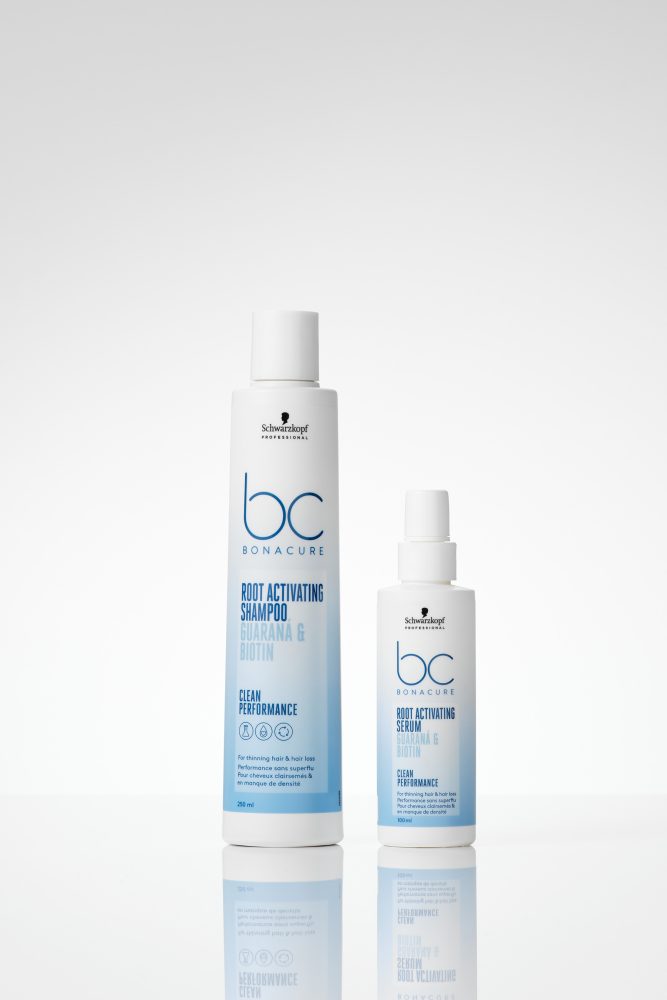 Shampoo y serum Root Activating de la colección Bonacure de Schwarzkopf Professional para tratar la caída del cabello