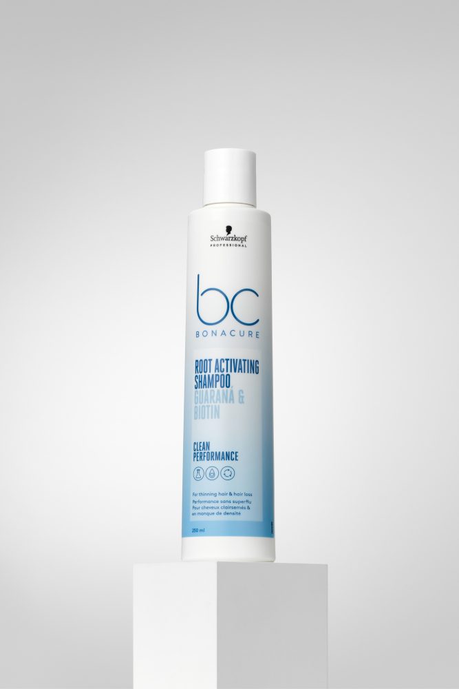 Shampoo Root Activating Bonacure de Schwarzkopf Professional con guaraná y biotina para caída del cabello